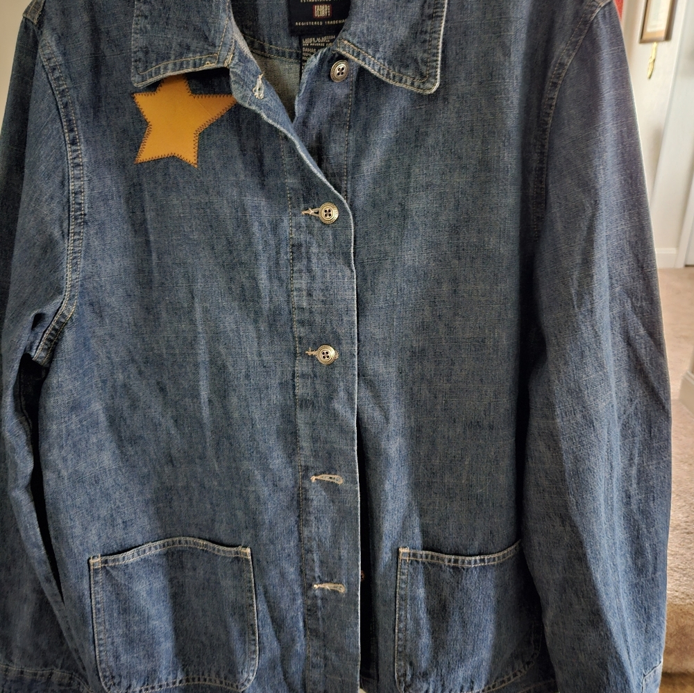 Faded Glory denim ladies jacket size M American flag - Picture 7 of 9